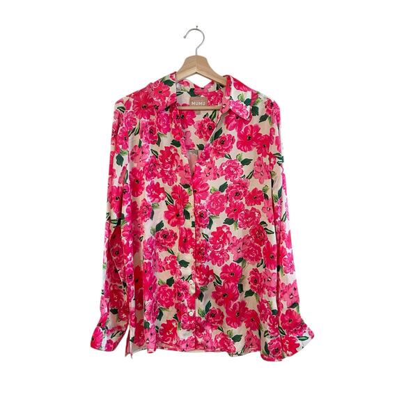 Show Me Your Mumu Early Riser PJ Set Pink Floral Soiree Silky S/M - Picture 4 of 11